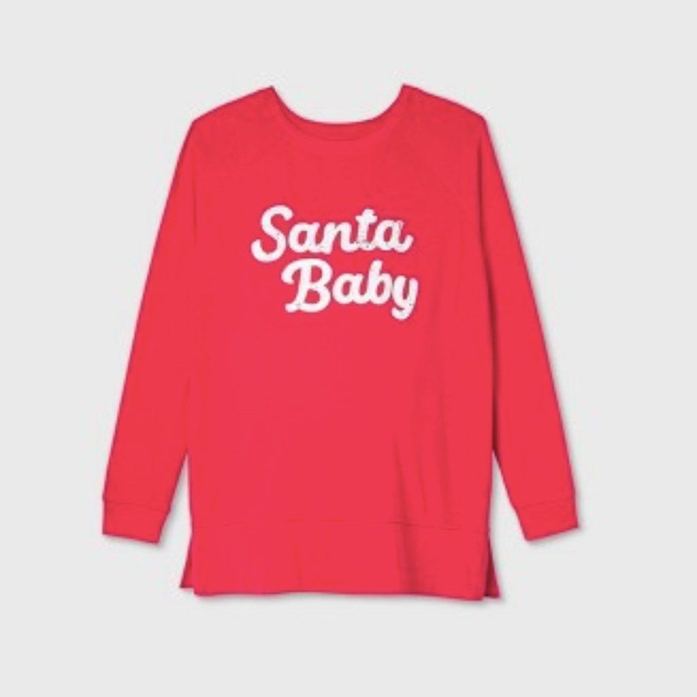 Women Santa Baby Maternity Sweater Sweatshirt Pullover Top Pregnancy Comfy Shirt